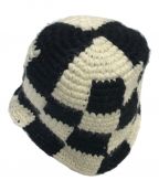 stussyステューシー）の古着「Checker Knit Bucket Hat」｜ホワイト