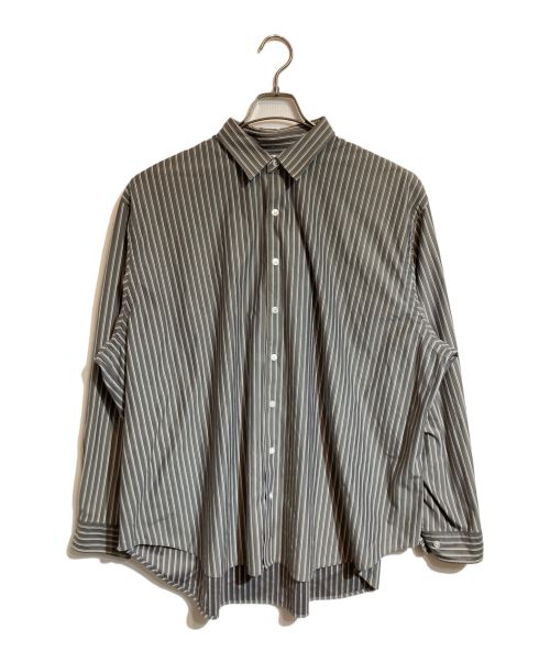 KANEMASA（カネマサ）KANEMASA (カネマサ) THICKAND THIN STRIPE ROYAL OX DRESS KNIT SHIRT グレー サイズ:3の古着・服飾アイテム