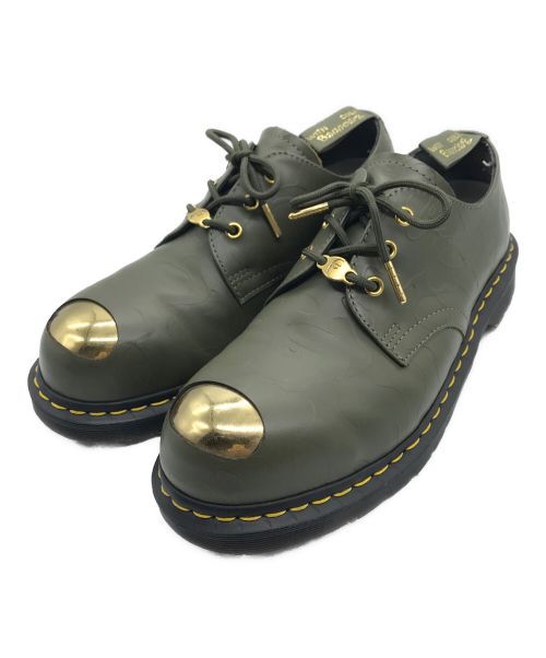 Dr.Martens（ドクターマーチン）Dr.Martens (ドクターマーチン) BAPE BY A BATHING APE (ベイプバイアベイシングエイプ) スチールトゥ3ホールシューズ オリーブ サイズ:UK9 US10の古着・服飾アイテム