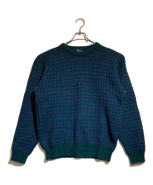 WOOLRICH（ウールリッチ）WOOLRICH (ウールリッチ) 長袖バーズアイニット グリーン サイズ:Lの古着・服飾アイテム