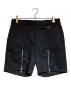 JOHN LAWRENCE SULLIVANジョン ローレンス サリバン）の古着「WOOL GABARDINE ZIP SHORTS」｜ブラック