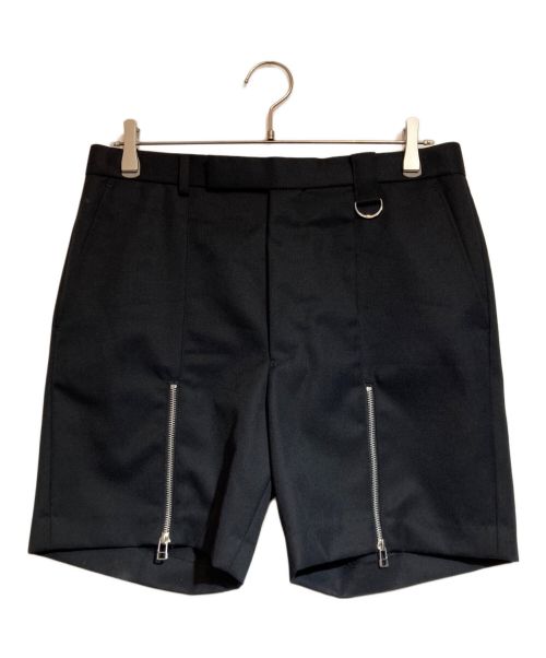 JOHN LAWRENCE SULLIVAN（ジョンローレンスサリバン）JOHN LAWRENCE SULLIVAN (ジョンローレンスサリバン) WOOL GABARDINE ZIP SHORTS ブラック サイズ:48の古着・服飾アイテム