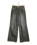 JOHN LAWRENCE SULLIVANジョン ローレンス サリバン）の古着「WASHED DENIM WIDE PANTS」｜ブラック