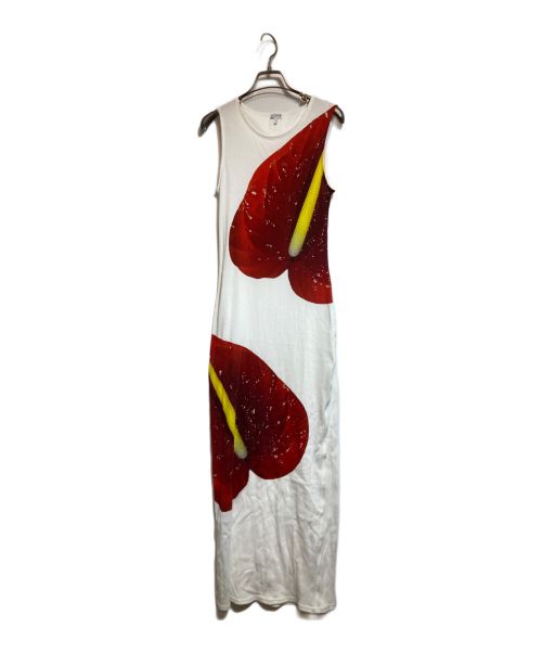 LOEWE（ロエベ）LOEWE (ロエベ) Anthurium Ribbed Jersey Tank Dress レッド×ホワイト サイズ:Sの古着・服飾アイテム