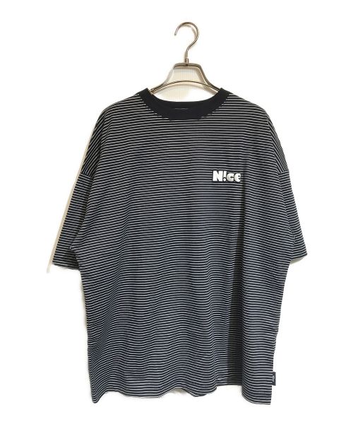 N!ce（ナイス）N!ce (ナイス) ボーダーTシャツ ブラック サイズ:Mの古着・服飾アイテム