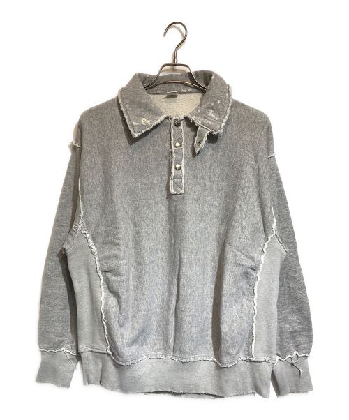 NEXUSVII（ネクサスセブン）NEXUSVII (ネクサスセブン) DAMAGED SNAP PULLOVER SWEAT グレー サイズ:SMALLの古着・服飾アイテム