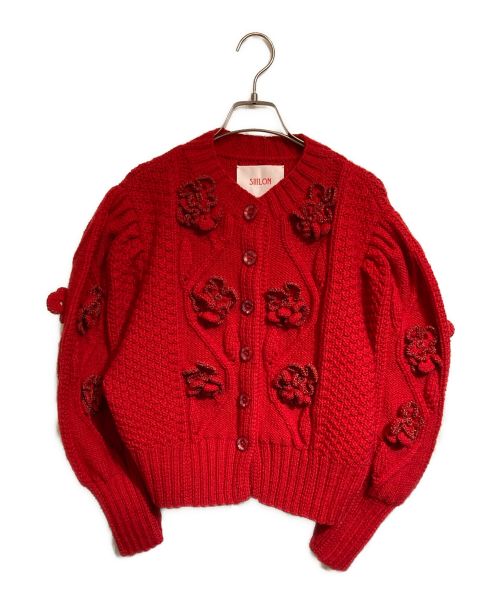 SIIILON（シーロン）SIIILON (シーロン) Genuine knit cardigan レッド サイズ:FREEの古着・服飾アイテム