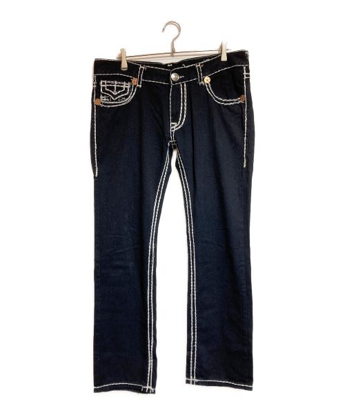 TRUE RELIGION（トゥルー レリジョン）TRUE RELIGION (トゥルー レリジョン) BILLY SUPERステッチデニムパンツ ブラック サイズ:38の古着・服飾アイテム