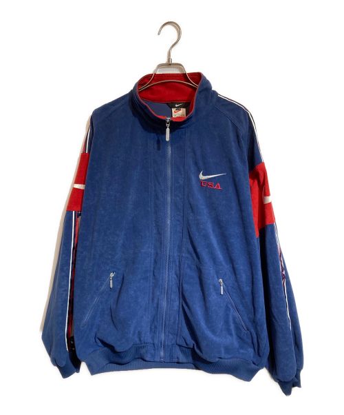 NIKE（ナイキ）NIKE (ナイキ) ベロアトラックジャケット ネイビー×レッド サイズ:Lの古着・服飾アイテム