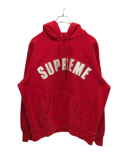 SUPREME（シュプリーム）Supreme (シュプリーム) Pearl Logo Hooded Sweatshirt レッド サイズ:Mの古着・服飾アイテム