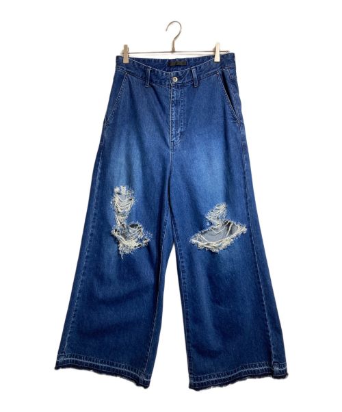 juha（ユハ）juha (ユハ) DAMAGE BAGGY DENIM PANTS インディゴ サイズ:3の古着・服飾アイテム