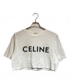 CELINEセリーヌ）の古着「クロップド CELINE Tシャツ」｜ホワイト