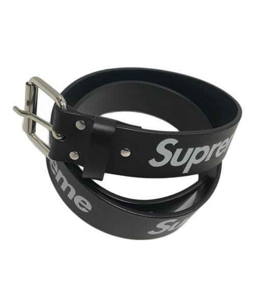 SUPREME（シュプリーム）Supreme (シュプリーム) Repeat Leather Belt ブラックの古着・服飾アイテム