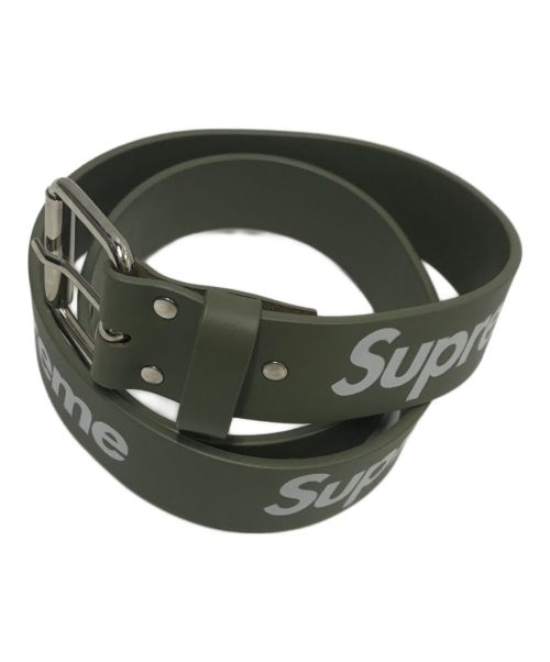 SUPREME（シュプリーム）Supreme (シュプリーム) Repeat Leather Belt カーキの古着・服飾アイテム