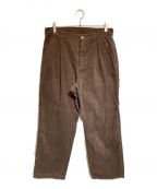 GANGSTERVILLEギャングスタービル）の古着「ONE TACK CORDUROY PANTS」｜ブラウン