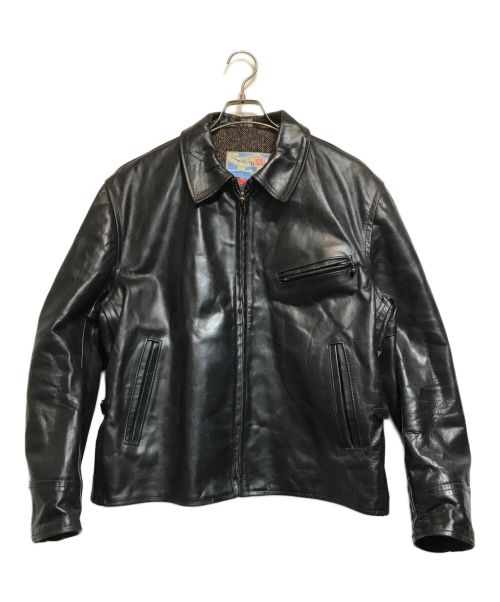 Aero LEATHER（エアロレザー）Aero LEATHER (エアロレザー) ハーフベルテッドレザージャケット ブラック サイズ:42の古着・服飾アイテム