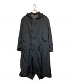 Yohji Yamamoto pour hommeヨウジヤマモト プールオム）の古着「WOOL GABARDINE HOOD PEAK MODS COAT」｜ブラック