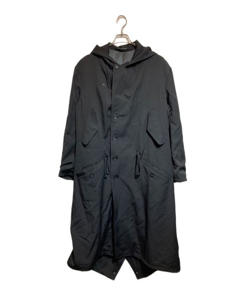 Yohji Yamamoto pour homme（ヨウジヤマモト プールオム）Yohji Yamamoto pour homme (ヨウジヤマモト プールオム) WOOL GABARDINE HOOD PEAK MODS COAT ブラック サイズ:3の古着・服飾アイテム