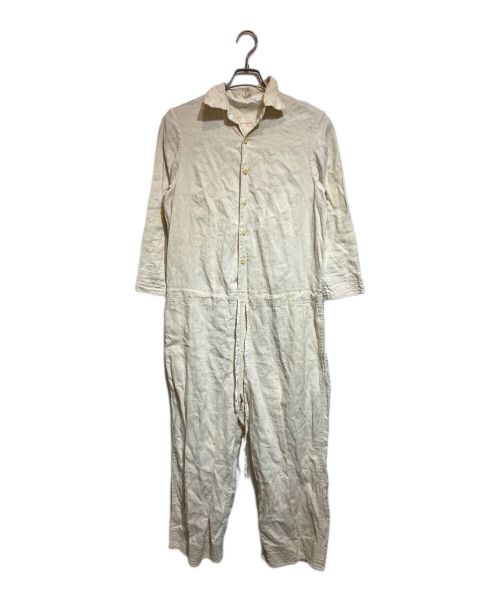 Chez VIDALENC（シェ ヴィダレン）Chez VIDALENC (シェ ヴィダレン) LINEN JUMP SUIT アイボリー サイズ:２の古着・服飾アイテム