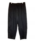 Y's for menワイズフォーメン）の古着「RAYON STRIPE PANTS WITH SIDE TAPE」｜ブラック