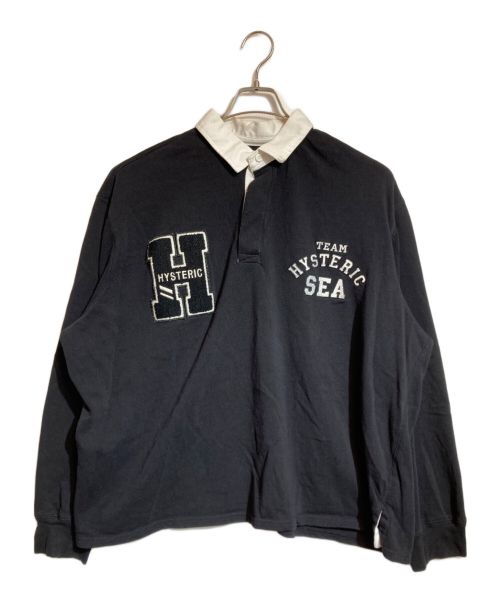 Hysteric Glamour（ヒステリックグラマー）Hysteric Glamour (ヒステリックグラマー) WIND AND SEA (ウィンド アンド シー) ラガーシャツ ブラック サイズ:XLの古着・服飾アイテム