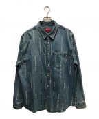 SUPREMEシュプリーム）の古着「Logo Stripe Jacquard Denim Shirt」｜インディゴ