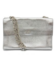 PRADA（プラダ）の古着「2WAY VITELLO SOFT METALIC HORIZONTAL CHAINBAG」｜シルバー