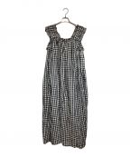 holidayホリデー）の古着「GINGHAM CHECK LINEN NIGHT DRESS」｜ホワイト