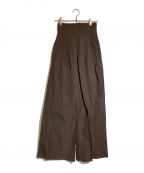 AURALEEオーラリー）の古着「HIGH DENSITY FINX LINEN WEATHER PANTS」｜ブラウン