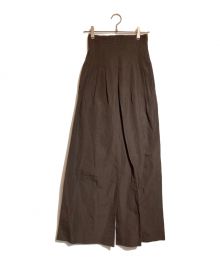 AURALEE（オーラリー）の古着「HIGH DENSITY FINX LINEN WEATHER PANTS」｜ブラウン