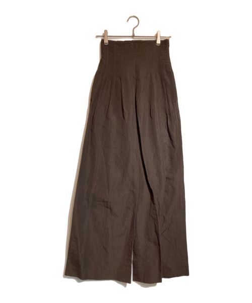 AURALEE（オーラリー）AURALEE (オーラリー) HIGH DENSITY FINX LINEN WEATHER PANTS ブラウン サイズ:Oの古着・服飾アイテム