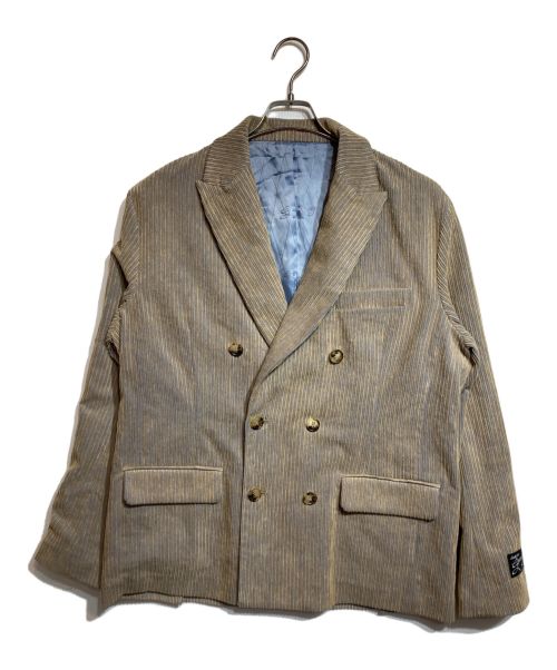 stussy（ステューシー）stussy (ステューシー) CORDUROY DOUBLE-BREASTED BLAZER ベージュ サイズ:Mの古着・服飾アイテム