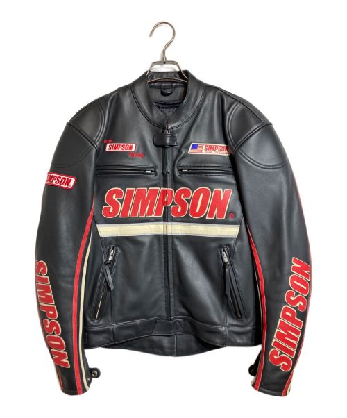 SIMPSON（シンプソン）SIMPSON (シンプソン) レザーシングルライダースジャケット ブラック サイズ:Mの古着・服飾アイテム