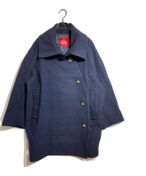 Vivienne Westwood RED LABEL（ヴィヴィアンウエストウッドレッドレーベル）Vivienne Westwood RED LABEL (ヴィヴィアンウエストウッドレッドレーベル) オーブボタンウールコート ネイビー サイズ:01の古着・服飾アイテム