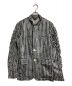 COMME des GARCONS HOMME PLUS（コムデギャルソンオムプリュス）の古着「フリルスリーブチェーン柄テーラードジャケット」｜ホワイト×ブラック