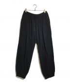 COMOLIコモリ）の古着「SILK PILE DRAWSTRING PANTS」｜ブラック