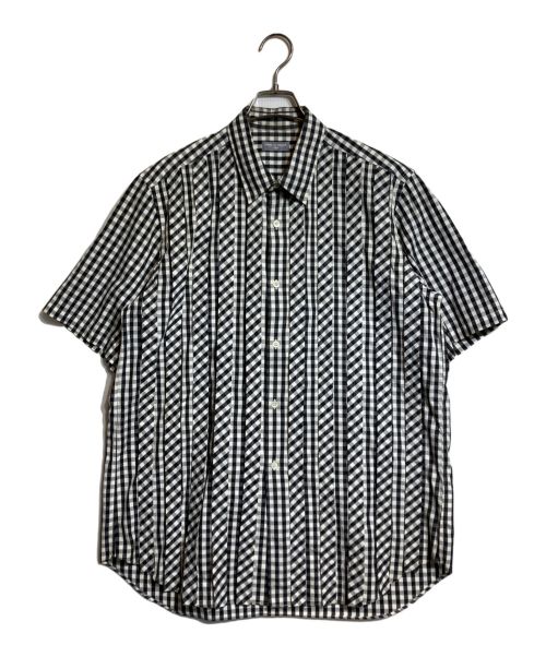 COMME des GARCONS HOMME（コムデギャルソン オム）COMME des GARCONS HOMME (コムデギャルソン オム) 半袖プリーツタックチェックシャツ ホワイト サイズ:表記無しの古着・服飾アイテム