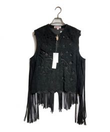 masu（エムエーエスユー）の古着「DREAM CUTTING LEATHER VEST」｜ブラック