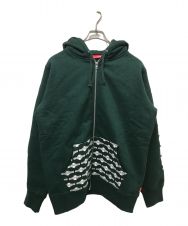 SUPREME (シュプリーム) INDEPENDENT (インディペンデント) ジップパーカー グリーン サイズ:Medium