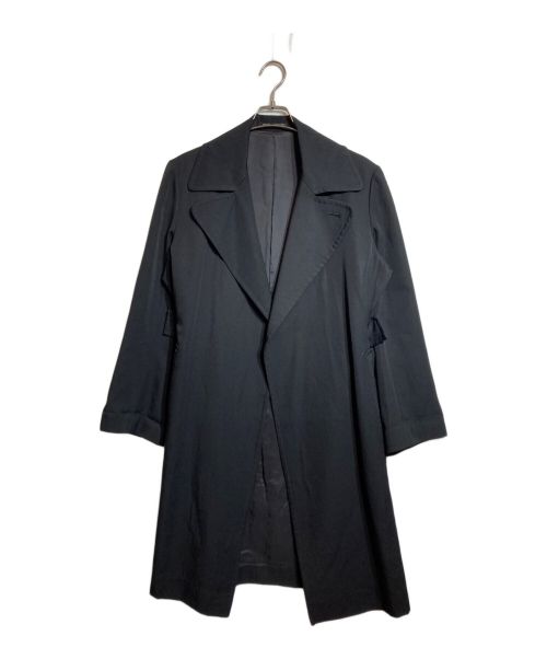 yohji yamamoto+noir（ヨウジヤマモトプリュスノアール）yohji yamamoto+noir (ヨウジヤマモトプリュスノアール) ウールギャバベルテッドコート ブラック サイズ:１の古着・服飾アイテム