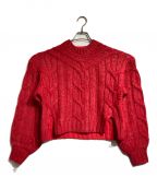 PRANK PROJECTプランクプロジェクト）の古着「Cable Painted Knit Pullover」｜レッド