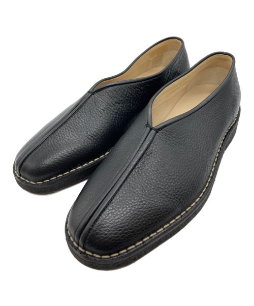 LEMAIRE（ルメール）LEMAIRE (ルメール) PIPED CREPE SLIPPERS ブラック サイズ:42の古着・服飾アイテム