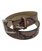 WACKO MARIAワコマリア）の古着「PYTHON LEATHER BELT」｜ピンク