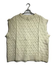 AURALEE（オーラリー）の古着「HARD TWIST MERINO ARAN KNIT VEST」｜アイボリー