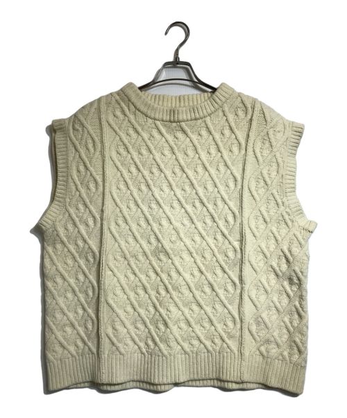 AURALEE（オーラリー）AURALEE (オーラリー) HARD TWIST MERINO ARAN KNIT VEST アイボリー サイズ:1の古着・服飾アイテム