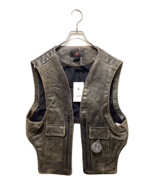 JORDAN（ジョーダン）JORDAN (ジョーダン) J balvin (J.バルヴィン) Leather Vest ブラウン サイズ:Lの古着・服飾アイテム