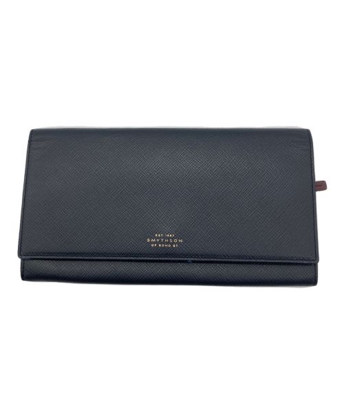 SMYTHSON（スマイソン）SMYTHSON (スマイソン) Marshallトラベルウォレット ブラックの古着・服飾アイテム