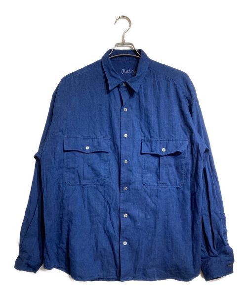 Porter Classic（ポータークラシック）Porter Classic (ポータークラシック) ROLL UP VINTAGE GAUZE SHIRT ネイビー サイズ:Lの古着・服飾アイテム