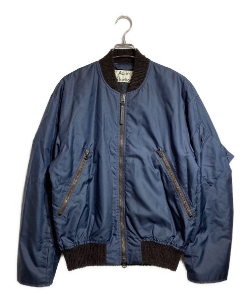 Acne studios（アクネ ストゥディオス）Acne studios (アクネ ストゥディオス) NYLON BOMBER JACKET ネイビー サイズ:48の古着・服飾アイテム