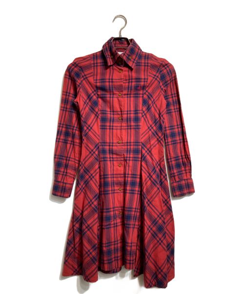 Vivienne Westwood RED LABEL（ヴィヴィアンウエストウッドレッドレーベル）Vivienne Westwood RED LABEL (ヴィヴィアンウエストウッドレッドレーベル) チェックワンピース レッド サイズ:1の古着・服飾アイテム